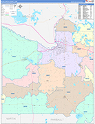 Blue Earth County Wall Map Color Cast Style